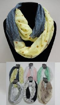 Light Weight Infinity Scarf-Lg Sm Polka Dots